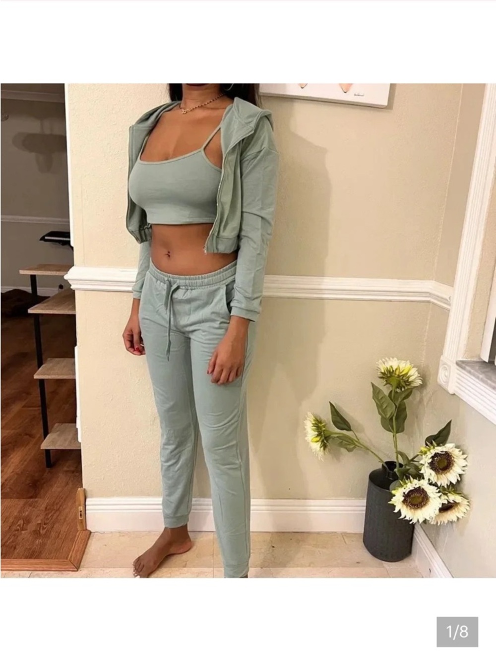 Capella New in bag Sz M Sage Green Women's Jogger Set - Picture 2 of 2
